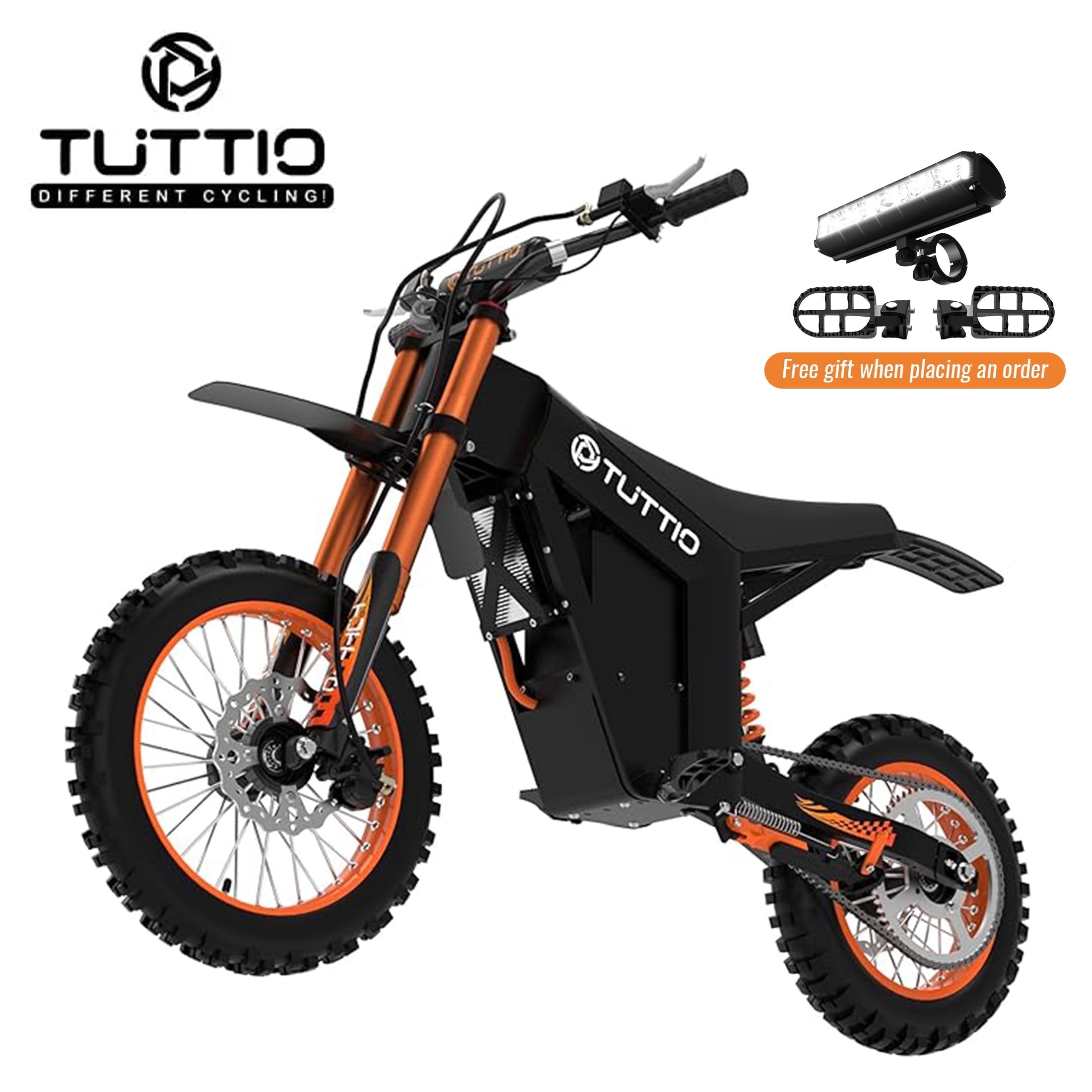 TUTTIO Soleil01 Electric Dirt Bike Teen Adults , 2000W 48V 21Ah Battery 37Mph Full Suspension Mountain Ebike, 200N.m Torque All Terrain Electric Motorcycle