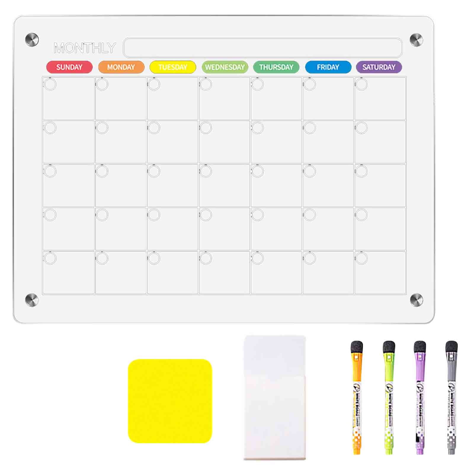 TUTUnaumb 11.8"x16.9" Monthly Calendar Board Planner Acrylic