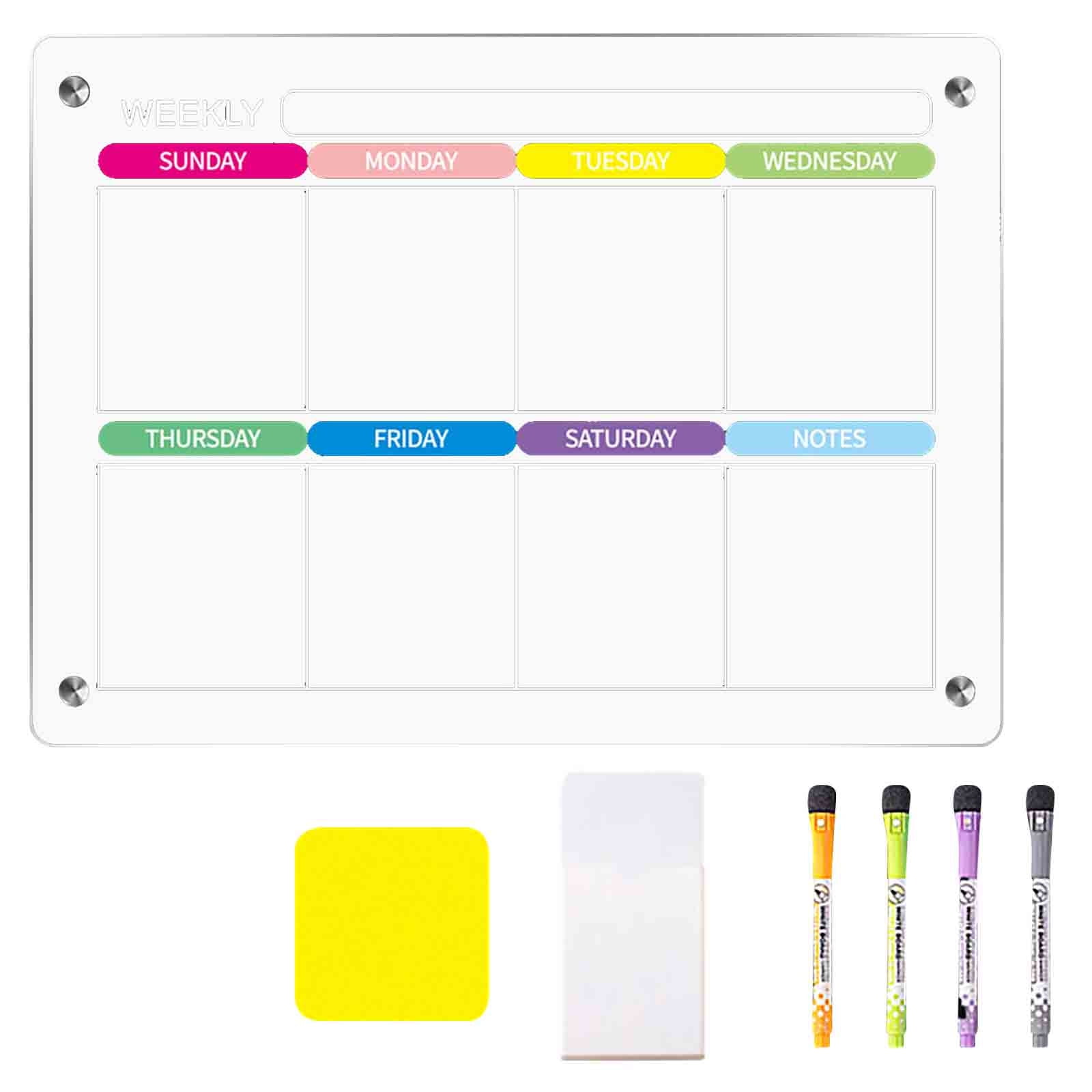 TUTUnaumb 11.8"x16.9" Weekly Calendar Board Planner Acrylic