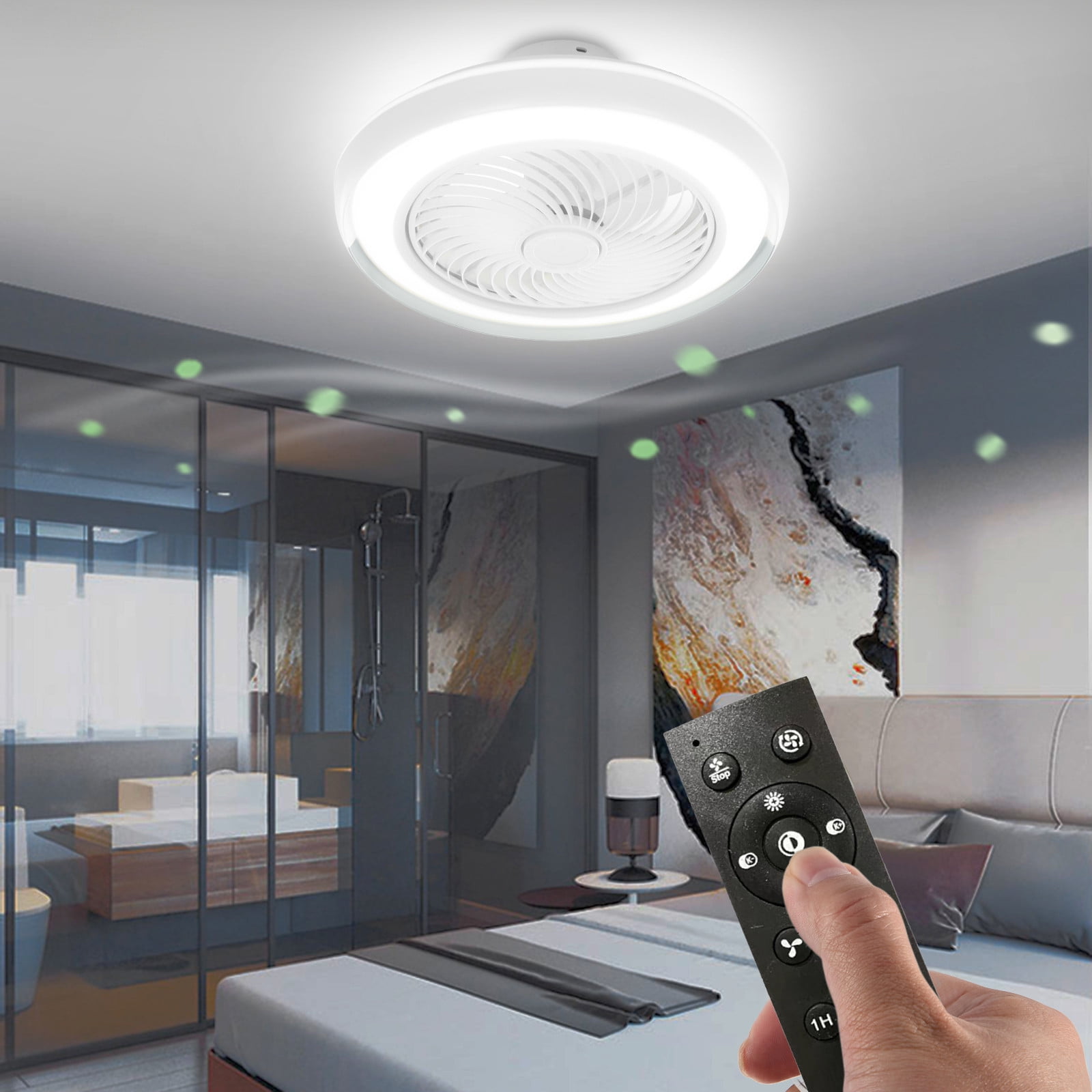 TUTUnaumb 2022 Winter 20In Invisible LED Ceiling Fan Light Remote
