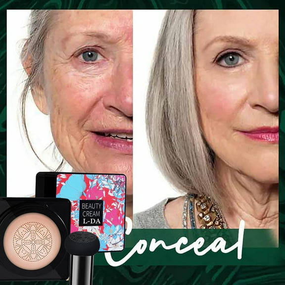 TUTUnaumb 2022 Winter Air Cushion B.B Cream Waterproof Brightens Concealer Foundation+Mushroom Sponge-A