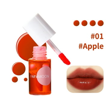 TUTUnaumb 4 Color Water Lip Tint Stain, 2 In 1 Lip & Cheek Tint Moisturizing Mini Liquid Lipstick, Matte Velvet Water Tint Lip Gloss, Blusher Water Tint Makeup, Long-lasting Waterproof Lip Glaze 1pc-A