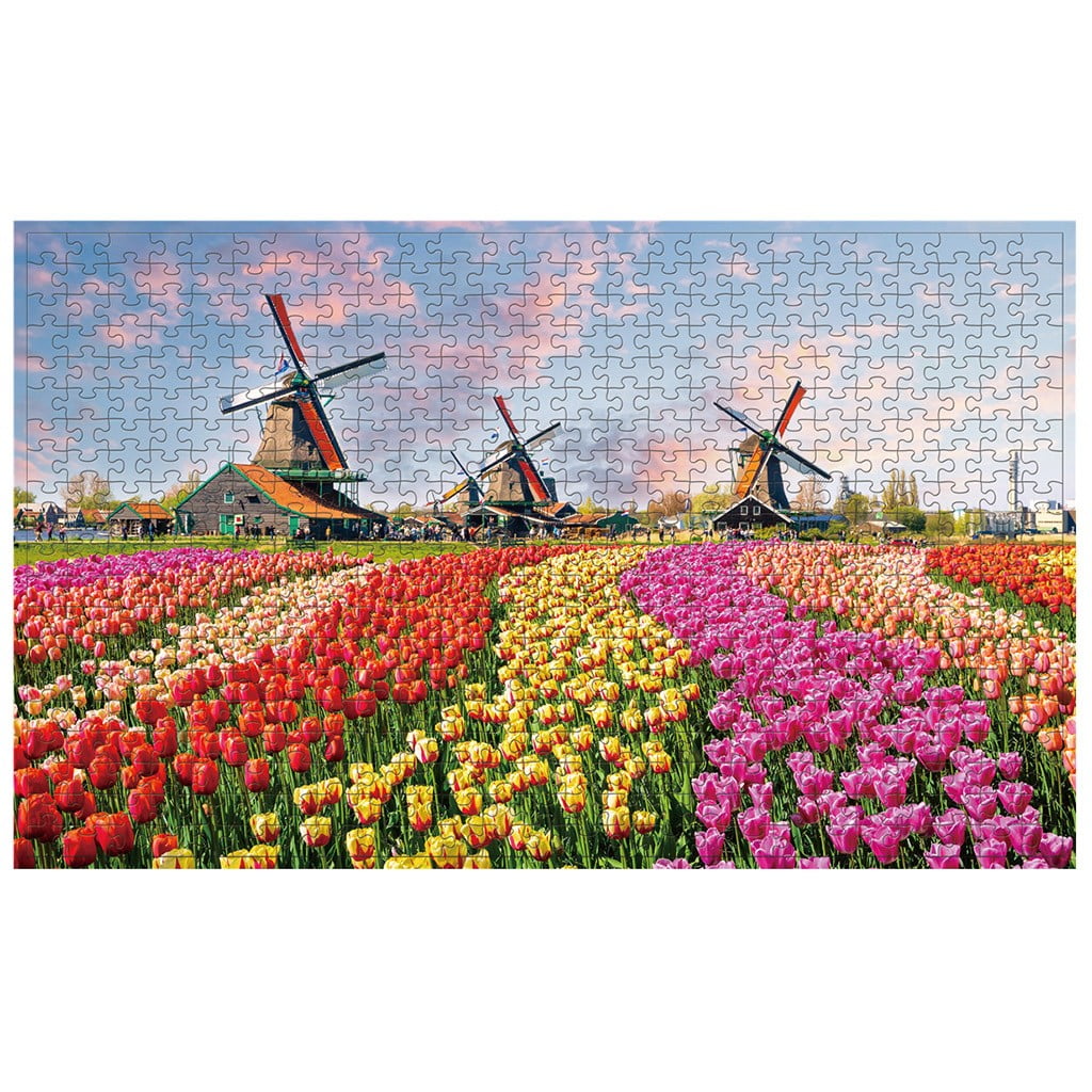 500-Piece Animal Farm Jigsaw Puzzle - Spring Flowers Scene With Dog & Cat, 20.5x15 Inches, Family Activity Game - View #9