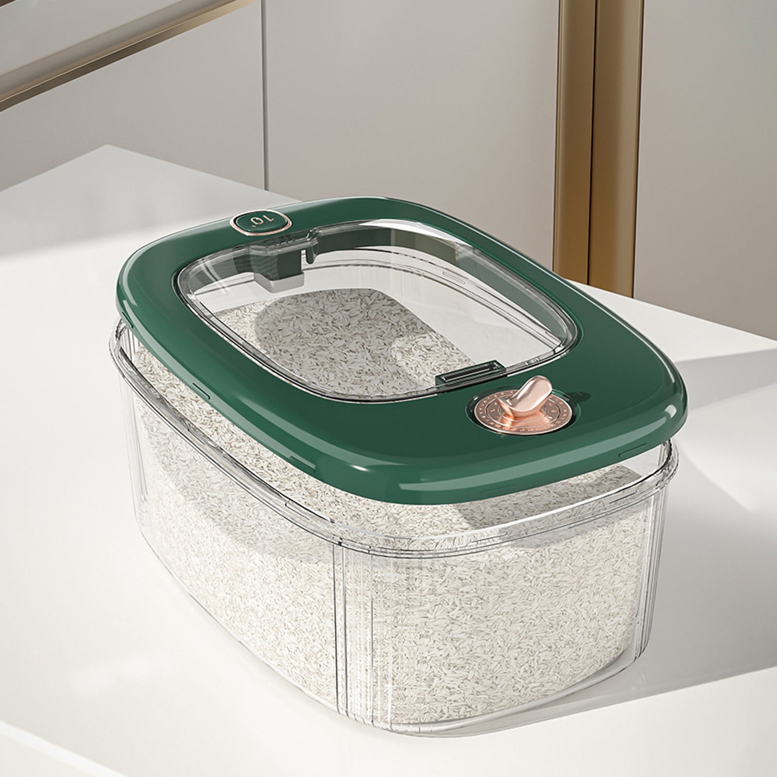 TUTUnaumb Airtight Rice Dispenser ，Cover Rice Bucket For Cereal Grain