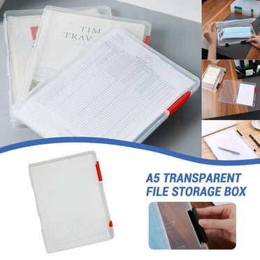 TUTUnaumb Autumn Sale A5 Transparent Storage Box Clear Document Paper Filling Case File Box-Red