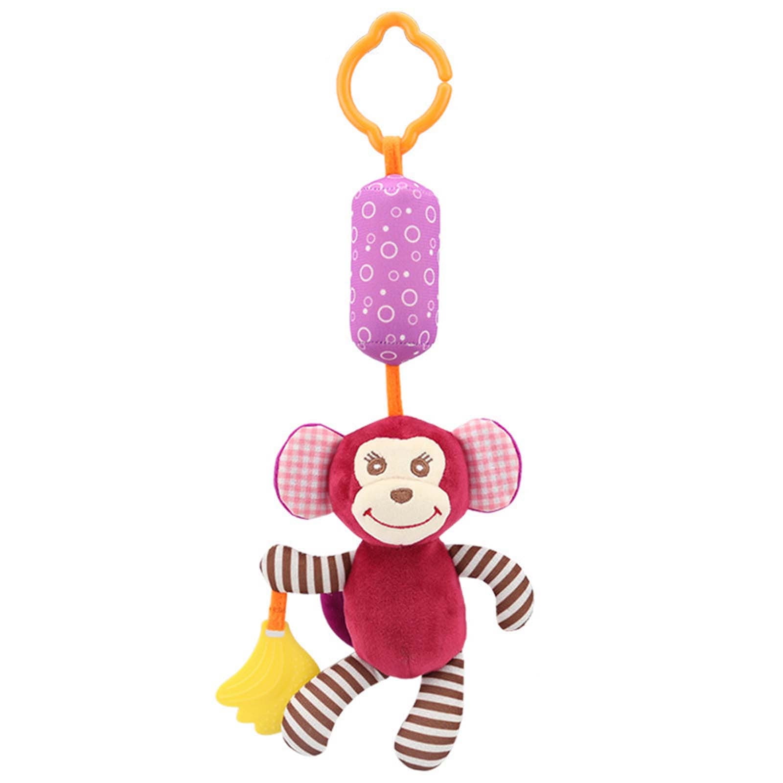 TUTUnaumb Baby Rattles Toys for 3 6 9 to 12 Months Hanging Rattle Crinkle  Squeaky Toy, Car Seat Stroller Toys with Plush Animal C-Clip Ring for Infant  Babies Boys and Girls Stroller