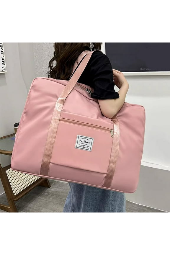 Carry On Bag for Women with Wet Pocket Travel Duffel Bag with Trolley Sleeve Gym Tote Bags Waterproof Large Hospital Bag Mommy Bag Sport Tote, Weekender Bag for Women and Men-Pink