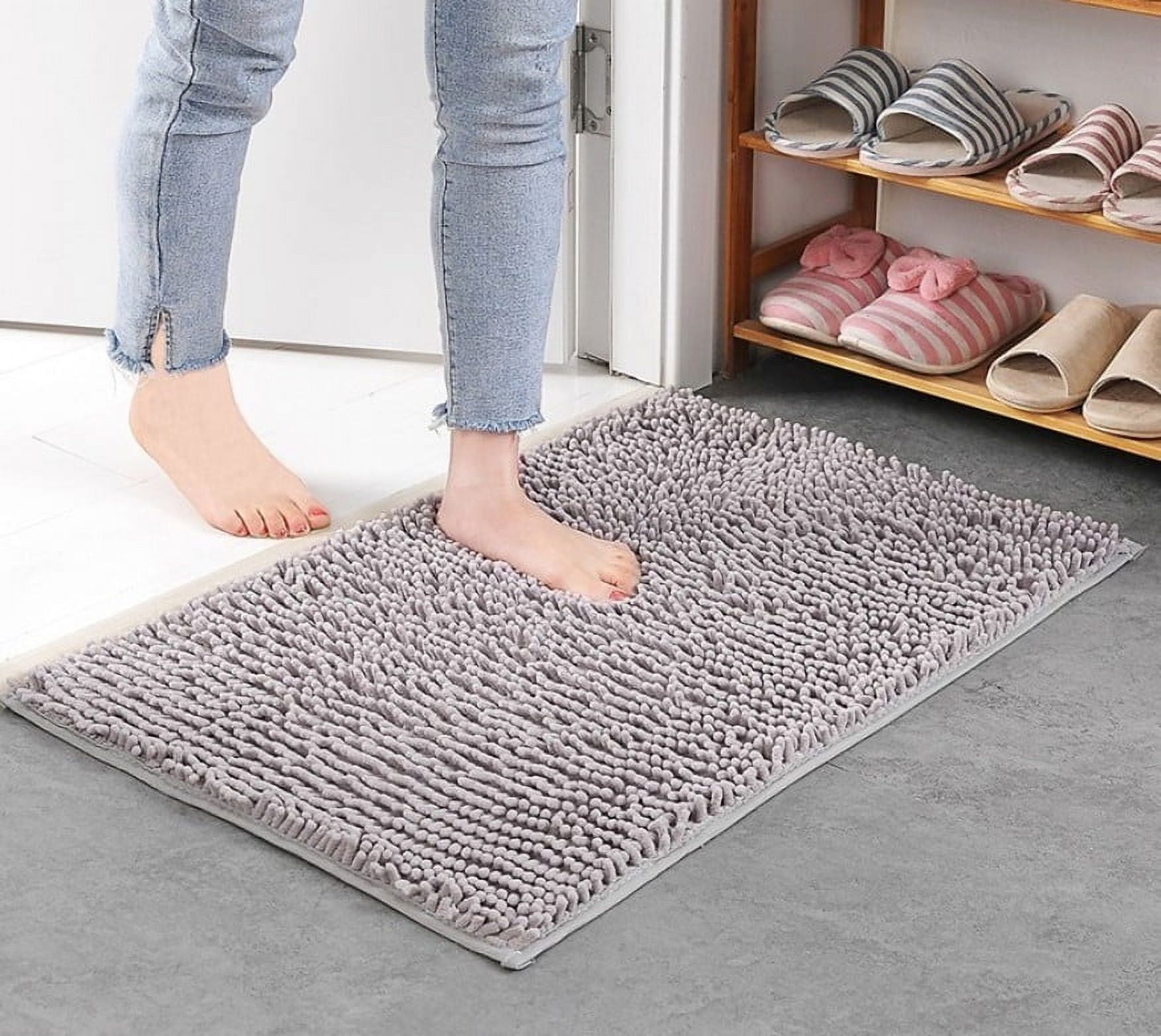 TUTUnaumb Chenille Bathroom Rug Mat, Extra Soft And Absorbent Flossy