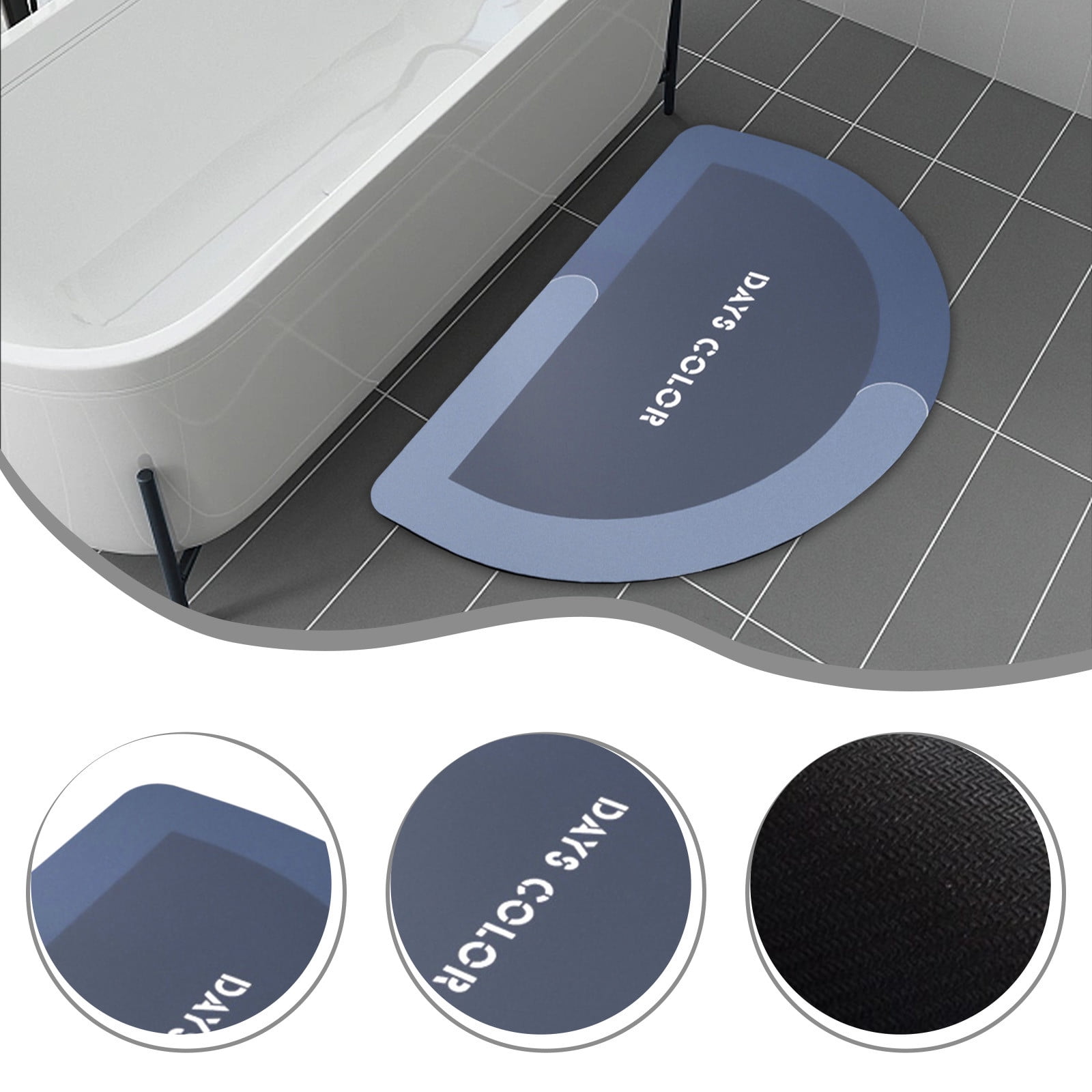 TUTUnaumb Diatomaceous Bath Rug, Super Absorbent Quick Dry, Rubber