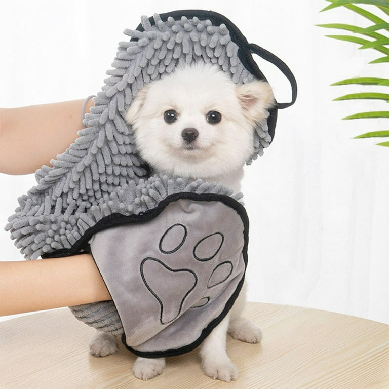 TUTUnaumb Dog Towels For Drying Dogs Soft Microfiber Bath Towel with Hand Pockets Super Absorbent Quick Drying Machine Washable Must Have Dog