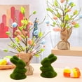 thumbnail image 1 of TUTUnaumb Flocked Bunny Moss Easter Bunny Spring Decor Furry Covered Rabbits Figurines Statue Garden Artificial Animal Moss Sculpture for Table Home Kitchen Shelf Decor & Gift Giving 3.15Inch-Green, 1 of 6