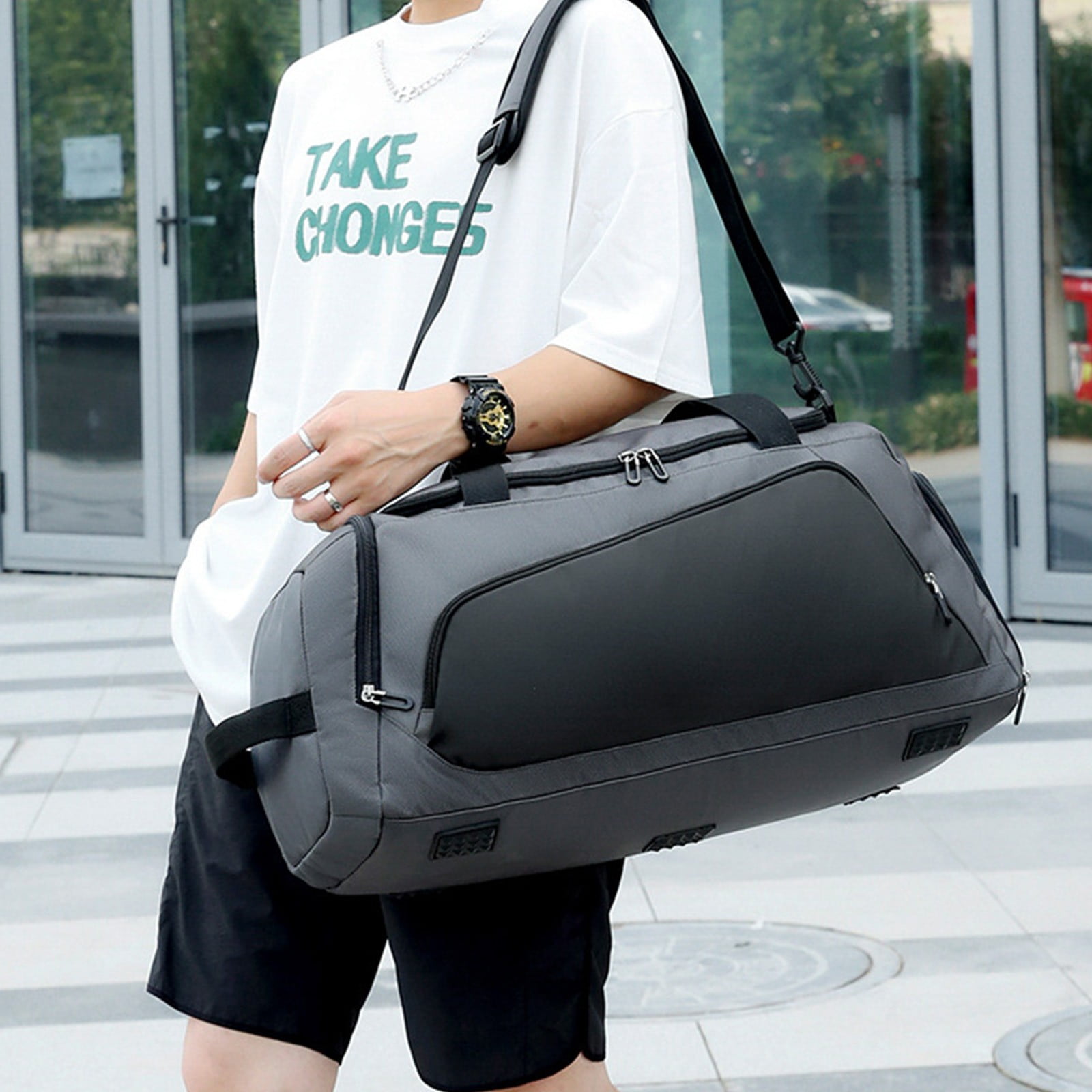 TUTUnaumb Gym Duffle Bag Large Sports Bags Travel Duffel Bags With Shoes Compartment Overnight Bag Men Women Home Kitchen Storage Organizers on Black Walmart