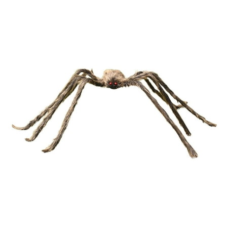 TUTUnaumb Halloween Decorations Giant Spider 47.2in, Realistic Large Hairy Spider Scary Furry Spider Props for Indoor Outdoor Yard Party Halloween Decor-A