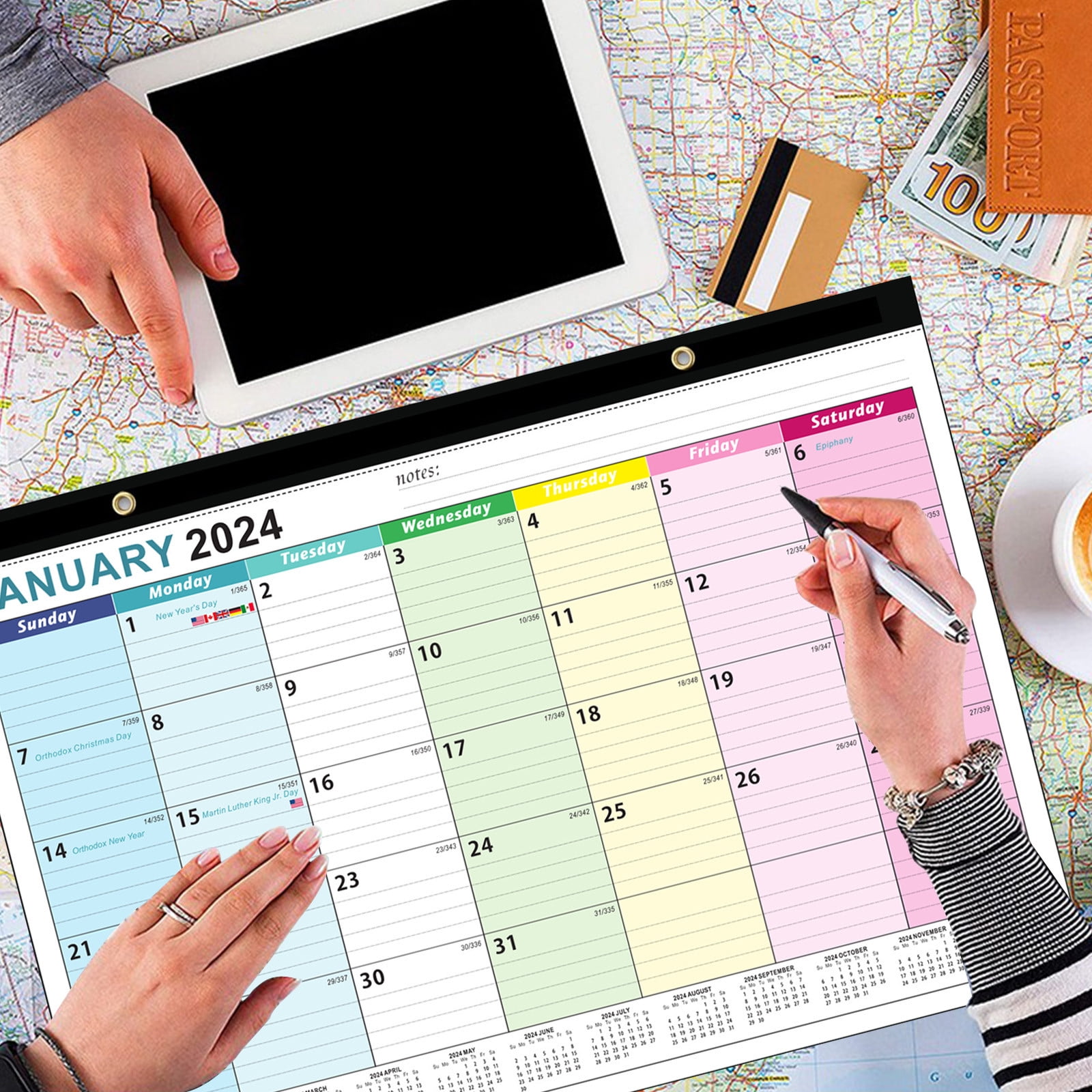 TUTUnaumb Hanging Calendar Desk Calendar 20242025,18 Months January