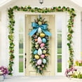 thumbnail image 1 of TUTUnaumb Happy Easter Door Cover Cute Easter Eggs Door Cover Happy Easter Party Supplies Easter Welcome Door Porch Sign Banner for Spring Easter Holiday Party Supplies Wall Decoration Background-C, 1 of 6