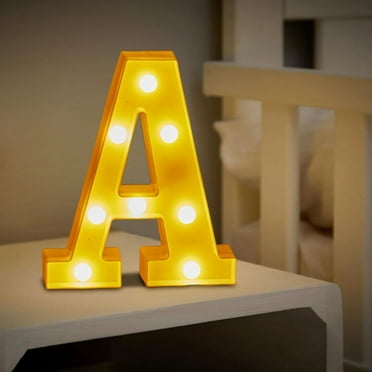 TUTUnaumb LED Light Up Letters A, 26 Alphabet Marquee Letter Lights, Glitter Light Up Signs for Prom, Events, Engagement Party Decor, 8 Inch Battery Powered Letter Sign Lights (Warm White)