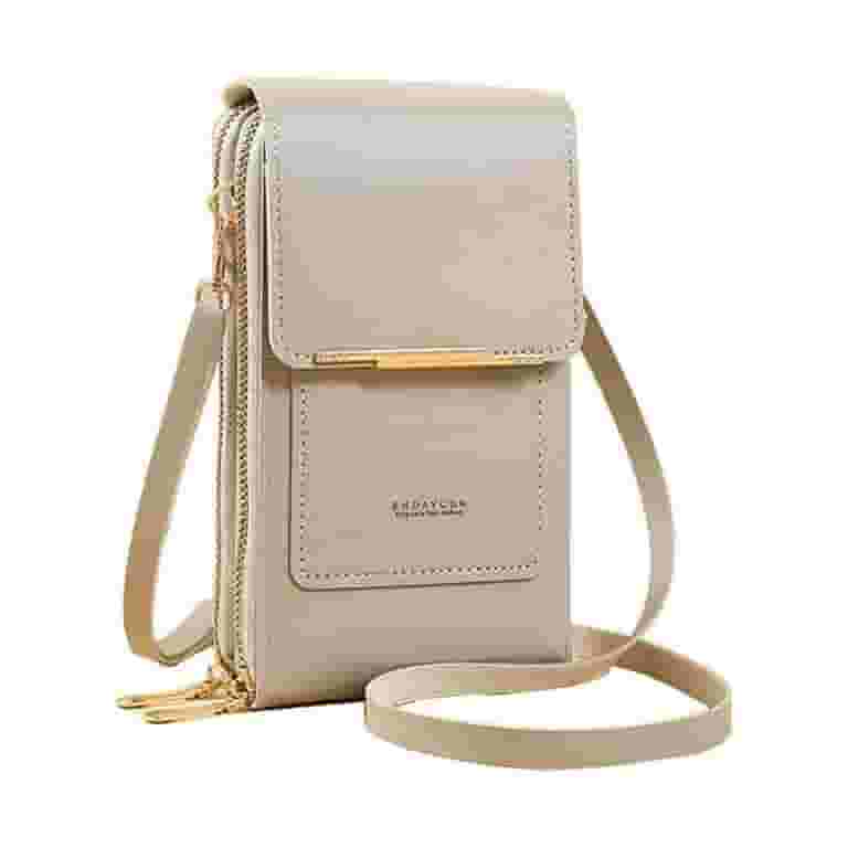 TUTUnaumb Leather Bag Touch Screen Phone Bag with Clear Window