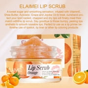 TUTUnaumb Lip Scrub Lip Moisturizing Universal Sleeping Lip Care Organic Lip Scrub Exfoliating Treatment Lip Conditioner & Shea Butter Lip Smoother & Conditioner for Dry & Flaky Lips-Orange