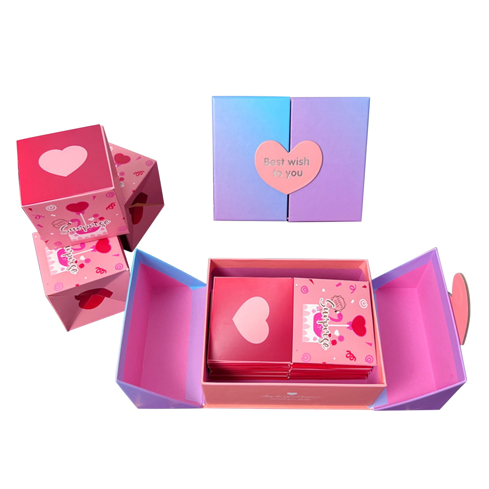 TUTUnaumb Merry Christmas Valentine's Day Double Open Surprise Box Gift ...