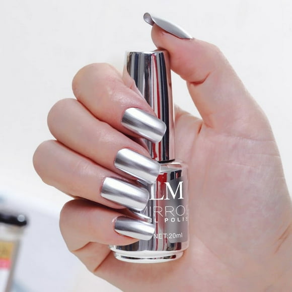 TUTUnaumb Metallic Nail Polish Magic Mirror Effect Chrome Nail Art Polish Varnish18Ml New-Year Spot Promotion-Silver