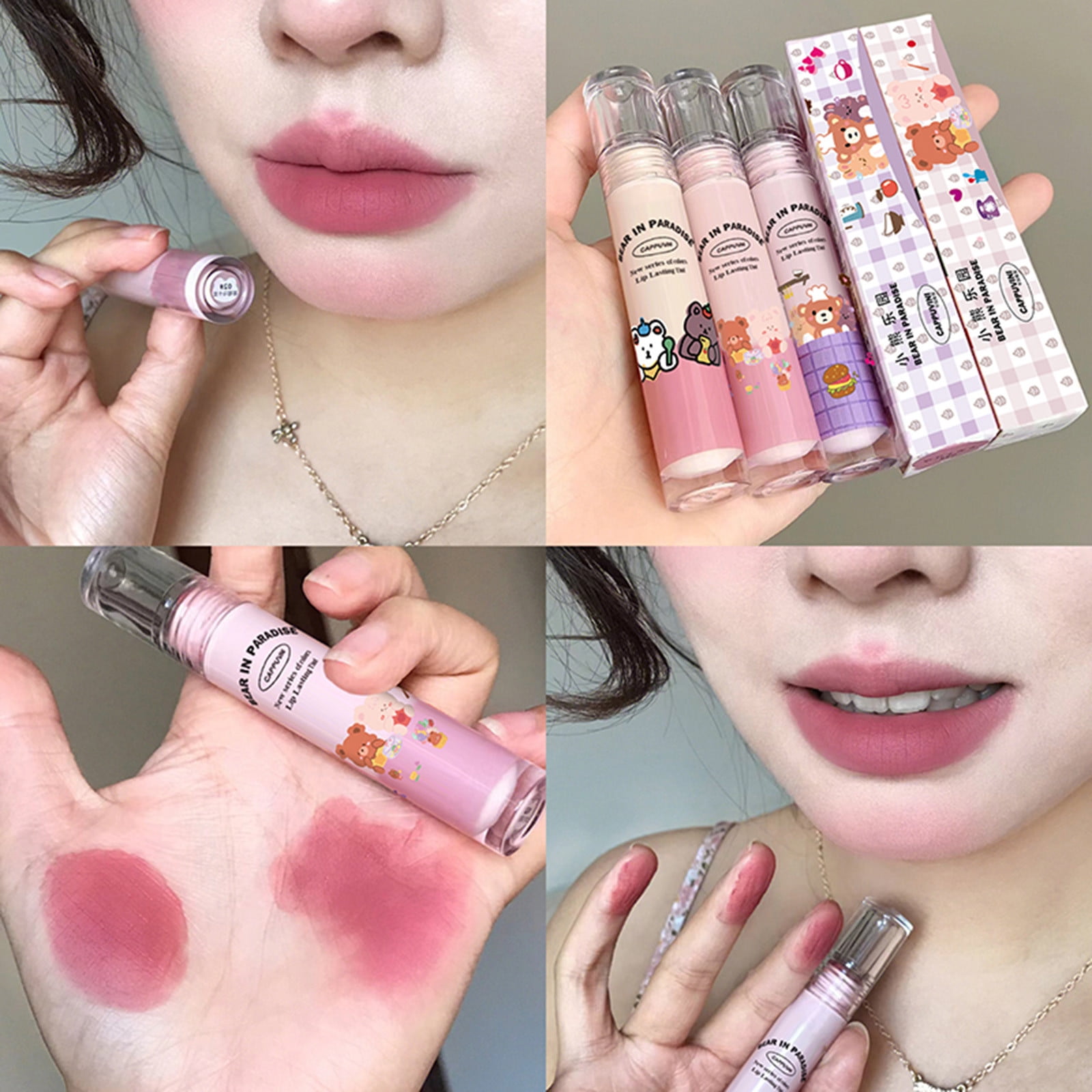TUTUnaumb Milk Tea Lip Mud, Velvet Mist Peach Powder Matte Lip Color