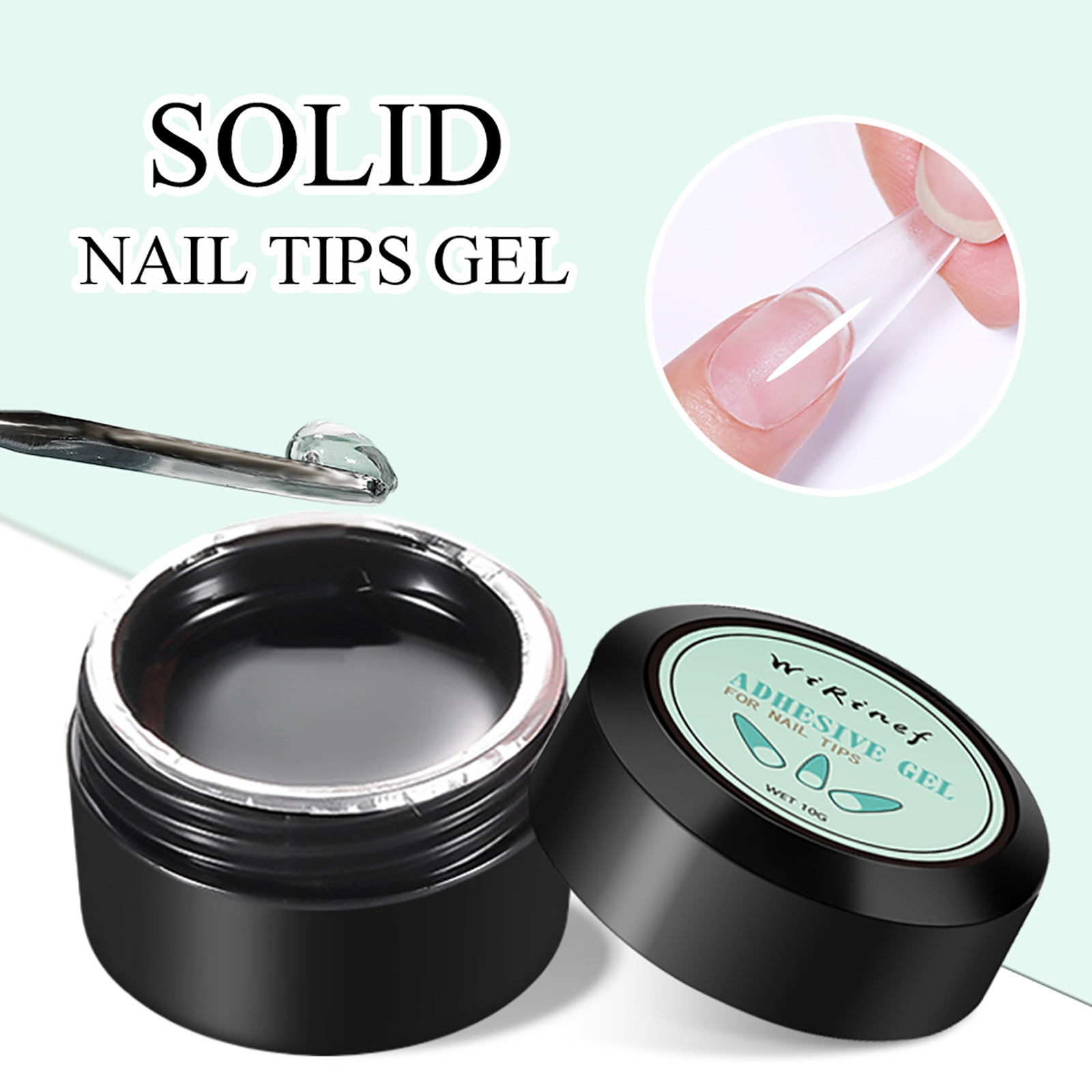 TUTUnaumb Solid Nail Gel Glue for Soft Gel Nail Tips Clear Acrylic Nail Tips Solid Gel Nail Glue