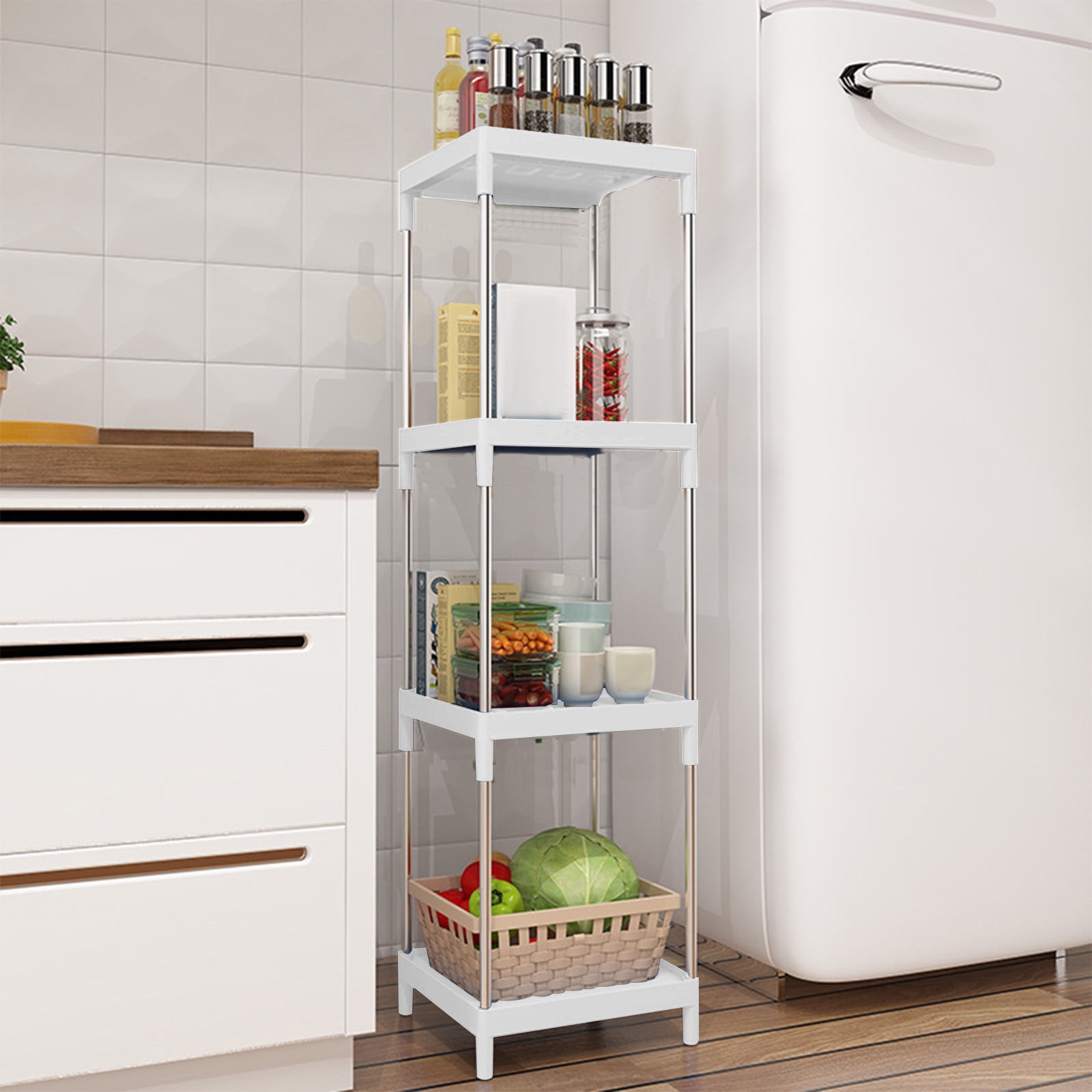 TUTUnaumb Storage Cart For Laundry Room Organization, 4 Tier Shelving