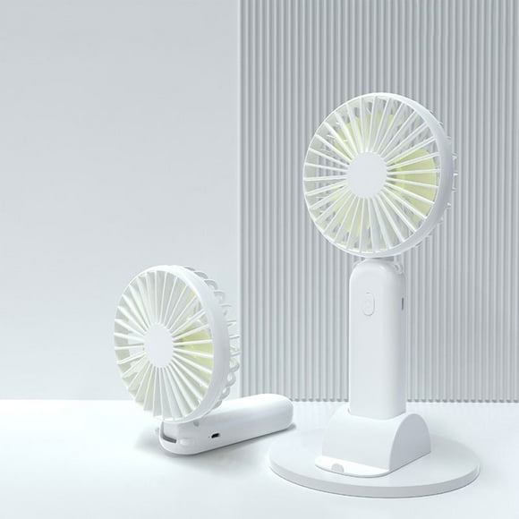 TUTUnaumb USB Handheld Fan, Reversible Fan Head, Vertical Blowing, 3 Wind Speeds, Mini Desktop Rechargeable Brushless Folding Easy Storage Small Fan, Handheld Fan Cooling Fan for Travel-White