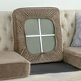 thumbnail image 1 of TUTUnaumb Universal Sofa Cover Soft Velvet Stretch Couch Cushion Slipcovers Replacement Anti-Slip L Shape Sofa Covers Machine Washable Sofa Cover Sofa Cushion Summer-Khaki, 1 of 8