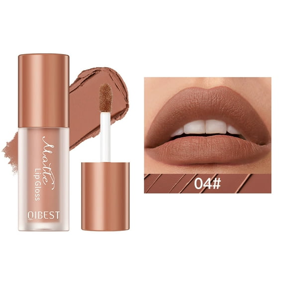 TUTUnaumb Velvet Matte Lipstick, Long-Lasting & Rich Pigment Lip Mud Color Stay Lipstick Lip Gloss Set Gift Collection for Women/Girls Matte Liquid Lipstick Lip Gloss 2ml-D