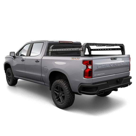 TUWA Pro Chevrolet Silverado 1500 Shiprock Mid Height Bed Rack, 12.5" - 800LBS Load Capacity Adjustable Pickup Truck Bed Rack, Multiple Mounting Points, Compatible with Selected Tonneau Covers