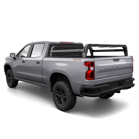 TUWA Pro GMC Sierra 1500 2001-2024 Shiprock Mid Height Bed Rack, 12.5" - 800LBS Load Capacity Adjustable Pickup Truck Bed Rack, Multiple Mounting Points, Compatible with Selected Tonneau Covers