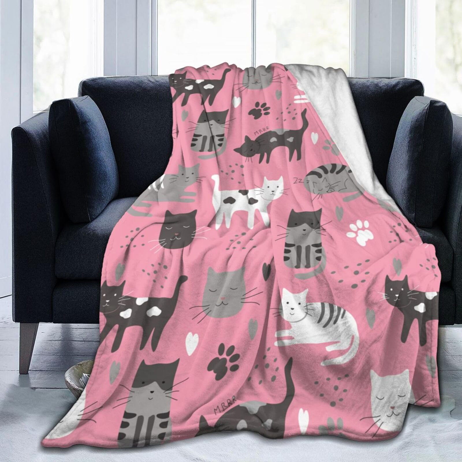 Geometric Cats Quilted Blanket NCU0NT072