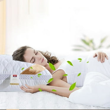 TUWABEII Goose Down Pillows, Down Pillow for Stomach Sleeper, Standard Bed Pillows with 700+ Fill Power, 100% Cotton Cover Down Pillow Standard Size Soft Pillow Under $15