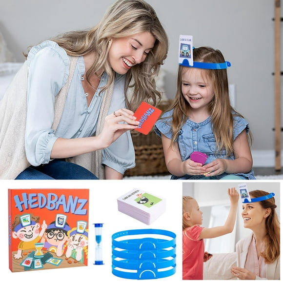 TUWABEII Kids Interactive Toys Headband Game Guessing Game Quick Question Game Set Includes 4 Headbands 116 Picture CardsPicture Guessing Board Game New Edition