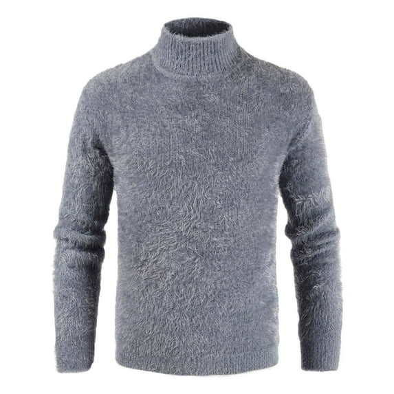TUWABEII Men's & Big Men's Original Round Neck Men Casual Solid Pullover Long Sleeve Sweater Slim Bottoming Knit Top TurtleSweater Father's Day Gift