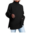 thumbnail image 1 of TUWABEII Oversized Sweaters for Women Turtleneck Solid Color Open Long Sleeve Ribbed Sweater Woman, 1 of 6
