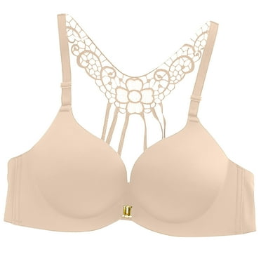 TUWABEII Plus Size Bras for Women,Fashion Leopard Print Beautiful Back Lace Bra Non-marking Bra