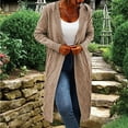thumbnail image 1 of TUWABEII Plus Size Cardigan for Womens,Women's Knitwear Loose Mid-length Irregular Lapel Sweater, 1 of 6