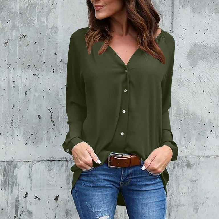Long Sleeve V-Neck Solid Color T-Shirt Long Sleeve V-Neck Solid Color T-Shirt