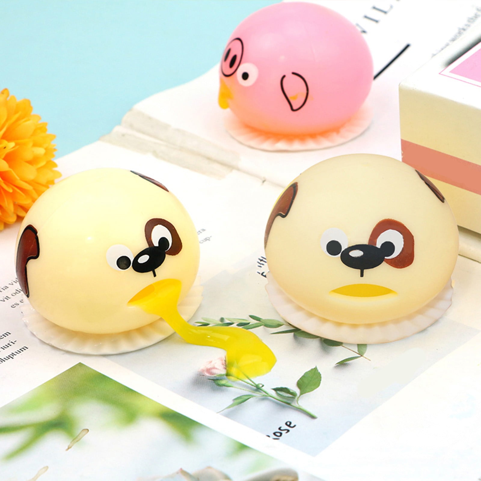 TUWABEII Stress Relief Toys Slime Dog Balls Vomiting Dog Ball Puking