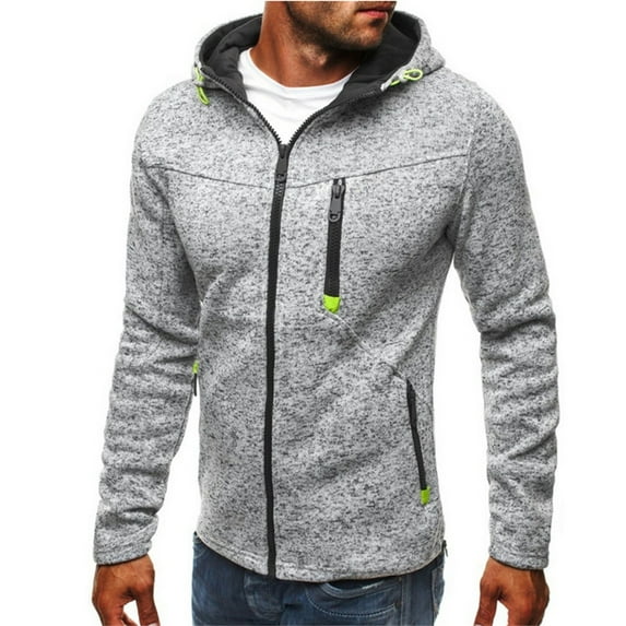 TUWABEII Trendy Tops for Men,New Men's Hoody Zipper Slim Hoodies Sweatshirts Pullover Coat Jacket Father's Day Gift