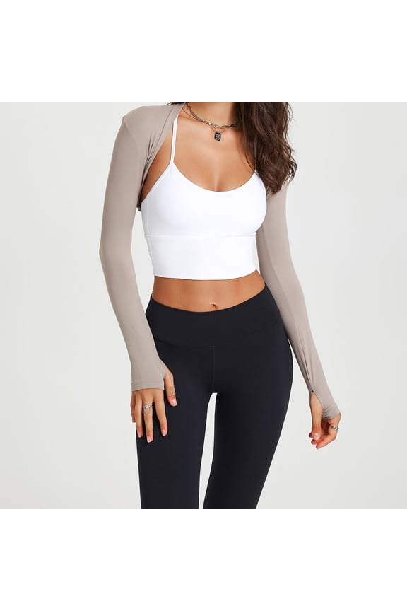 Women's Long Sleeve Tops Women Sports Yoga Dance Shawl Fitness Solid Color Cardigan