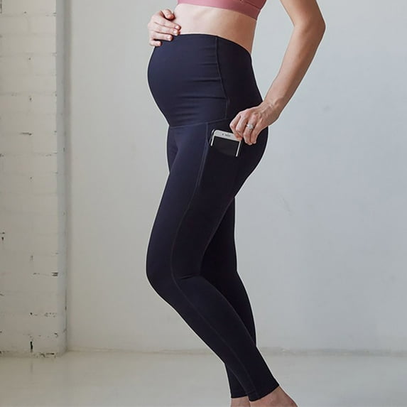 TUWABEII Women's Maternity Leggings Fashion Casual Temperament Solid Micro Pull Slim Flare Trousers Pants