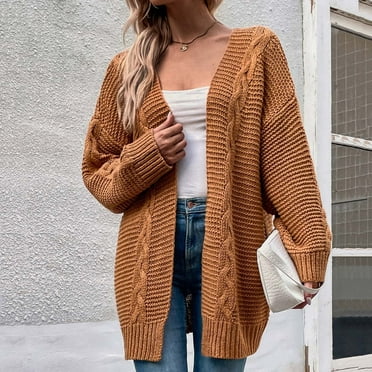 TUWABEII Womens Knit Cardigan Women'S Fashionted Long Pattern Sweater Coat