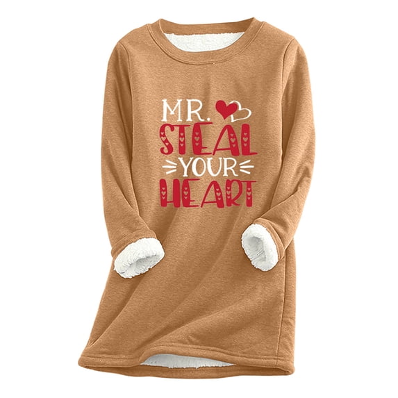 TUWABEII Womens Spring Winter Shirt Fall/ Oversized Printed Top With Thickened And Plush Insulation And A Snug Base Mother's Day Tops
