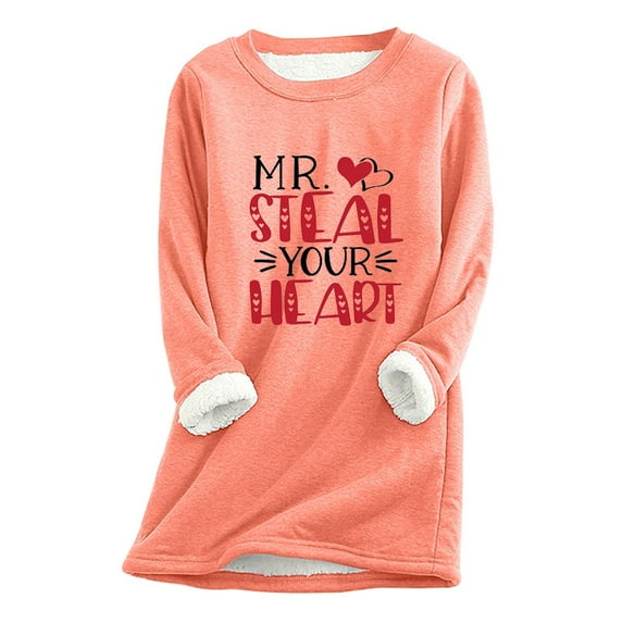 TUWABEII Womens Spring Winter Shirt Fall/ Oversized Printed Top With Thickened And Plush Insulation And A Snug Base Mother's Day Tops