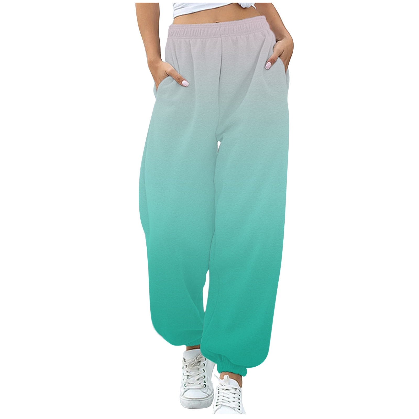 Bolt Gradient Women's Sweatpants White Rainbow