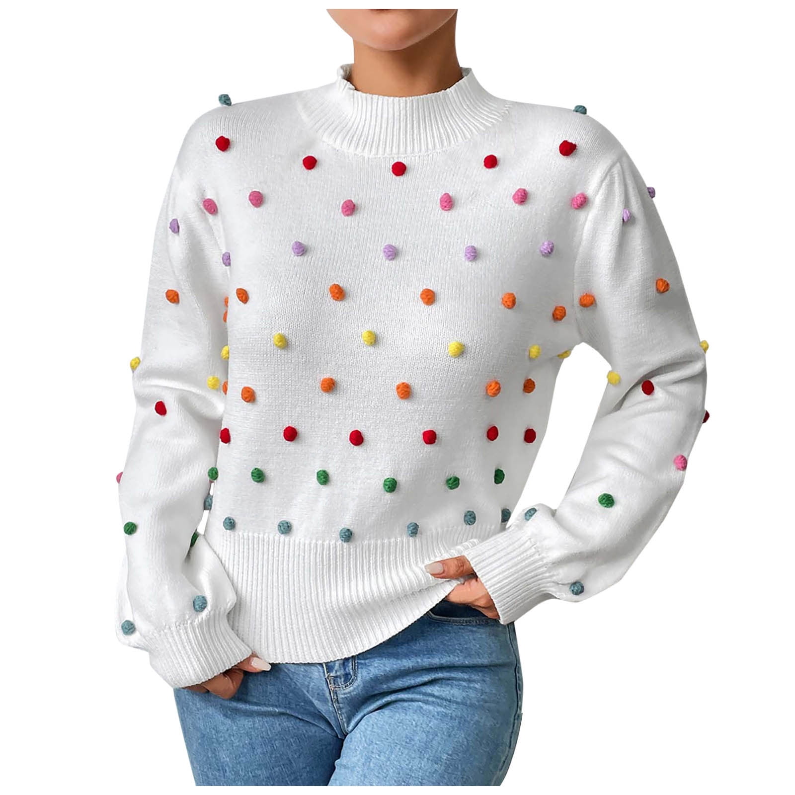 TUWABEII Womens Winter Tops Women's Fashion Casual Color Long Sleeve