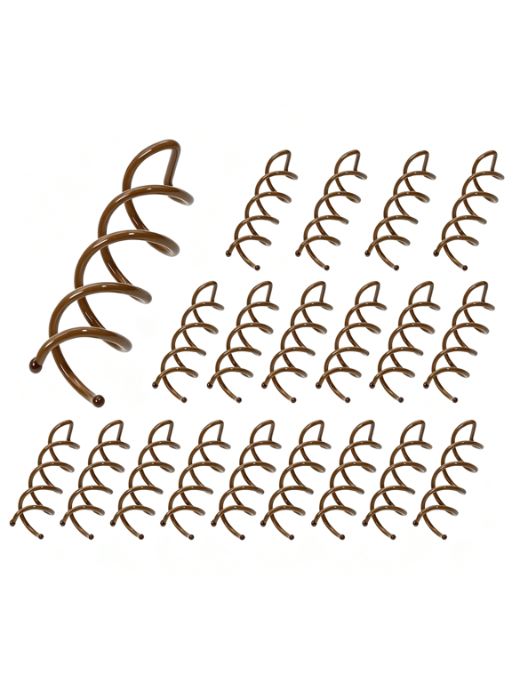 1.88" Spiral Hair Pin Twist Barrette Spin Pins Non-Scratch Round Tips Twist Screw Hair Pin for Women Bun Hair Style Diy, Non-Scratch Hair Pins for Curls (Brown, Set of 20)